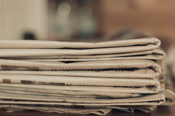 stack of old newspapers