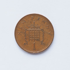 UK 1 penny coin