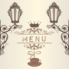 Elegant frame, menu or invitation card for design