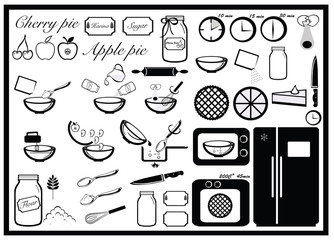 Pie baking set, cooking instruction