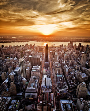 Naklejki New York sunset