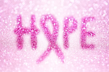 Pink Breast Cancer Awareness Ribbon Hope