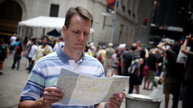 Wall Street Tourist with Map