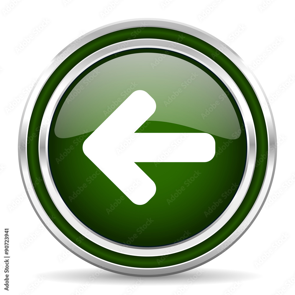 Poster left arrow green glossy web icon