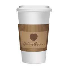 disposable cup over white color background