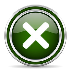 Fototapeta premium cancel green glossy web icon
