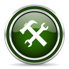 Fototapeta premium tool green glossy web icon