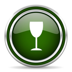 alcohol  green glossy web icon