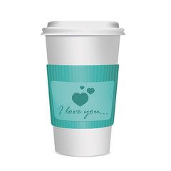 disposable cup over white color background