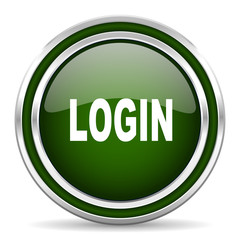login green glossy web icon