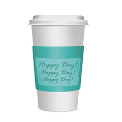 disposable cup over white color background
