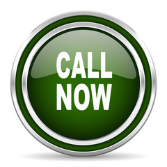call now green glossy web icon