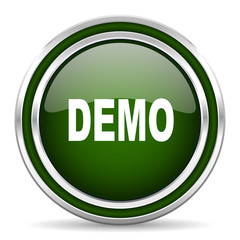 demo green glossy web icon