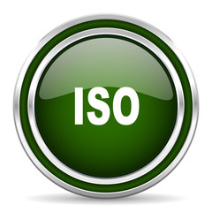 iso green glossy web icon