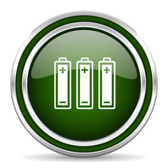 battery green glossy web icon