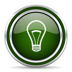 bulb green glossy web icon