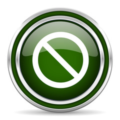 access denied green glossy web icon