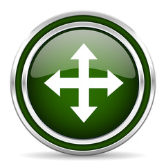 Obraz premium arrow green glossy web icon