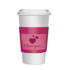 disposable cup over white color background