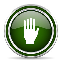 Fototapeta premium stop green glossy web icon