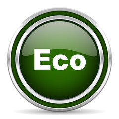 eco green glossy web icon