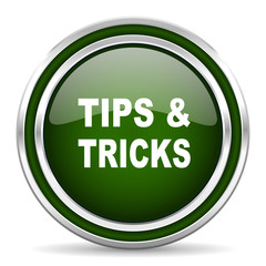 tips tricks green glossy web icon