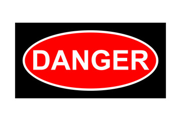 Danger signboard on white background