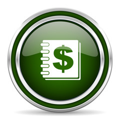 money green glossy web icon