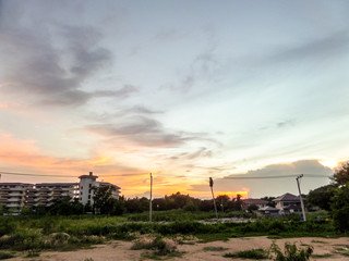 Fototapeta na wymiar cloud and sky when sunset