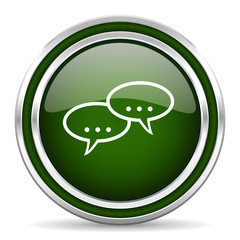 forum green glossy web icon