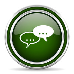 forum green glossy web icon