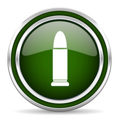 ammunition green glossy web icon