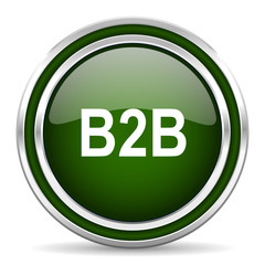 b2b green glossy web icon