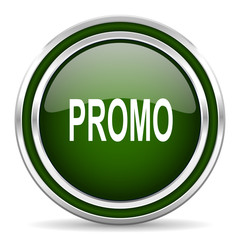 promo green glossy web icon