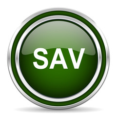 sav green glossy web icon