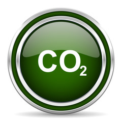 carbon dioxide green glossy web icon