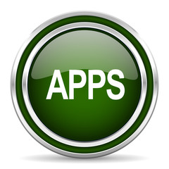 apps green glossy web icon