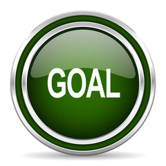 goal green glossy web icon