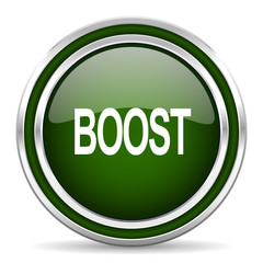 boost green glossy web icon