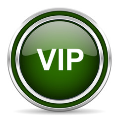 vip green glossy web icon