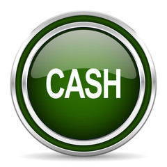 cash green glossy web icon