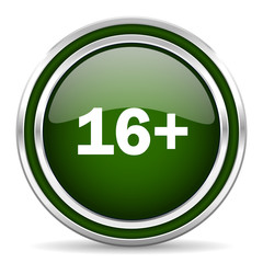 adults green glossy web icon