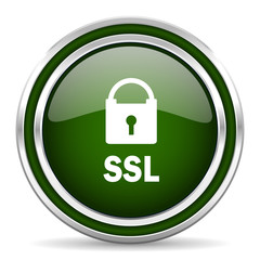 ssl green glossy web icon