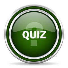 quiz green glossy web icon