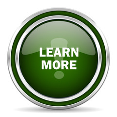 learn more green glossy web icon