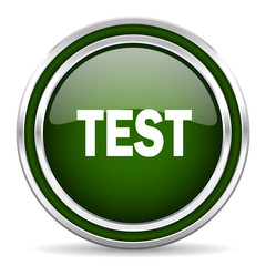 test green glossy web icon