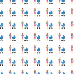 Family seamless pattern. Vector