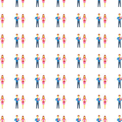 Fototapeta premium Family seamless pattern. Vector