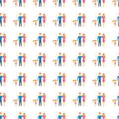 Fototapeta premium Family seamless pattern. Vector