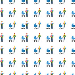 Family seamless pattern. Vector